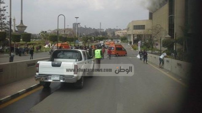 فيديو جديد لحريق قاعة المؤتمرات بمدينة نصر