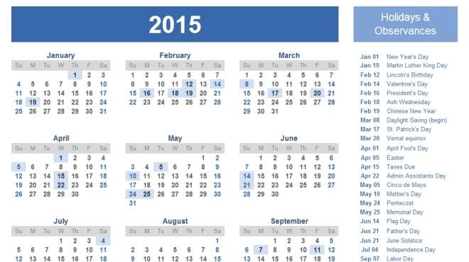 تعرف على الإجازات الرسمية المتبقية في عام 2015
