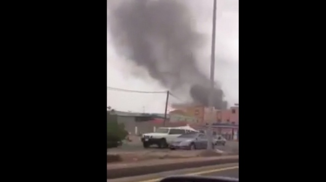 بالفيديو| تصاعد الأدخنة في نجران بالسعودية بعد سقوط قذائف الحوثيين