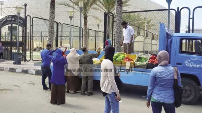 سوق خضار فى جامعة الإسكندرية للتخفيف عن الموظفين