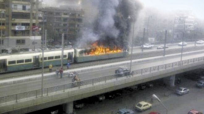  حريق فى مترو مصر الجديدة بسبب ماس كهربائى 
