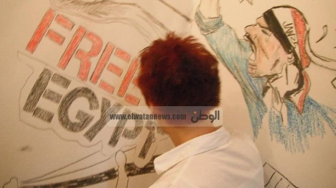 ملتقى شباب نجع حمادي يدشن حملة جرافيتي فلسطين في القلب