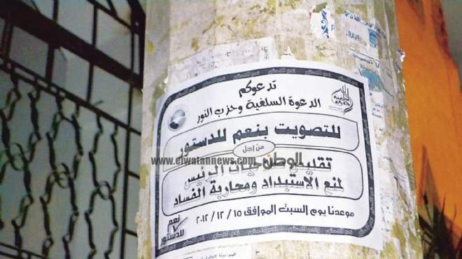 شباب الإخوان والسلفيين يدعون المواطنيين للتصويت بنعم فى حملات دعائية بالوادي الجديد 