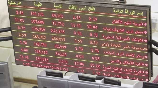  مؤشرات البورصة تواصل التراجع مع منتصف جلسة اليوم بسبب مبيعات المصريين والأجانب 