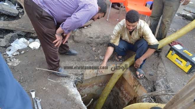 الانتهاء من توسعة خط طرد الصرف الصحي بالعجمي بالإسكندرية