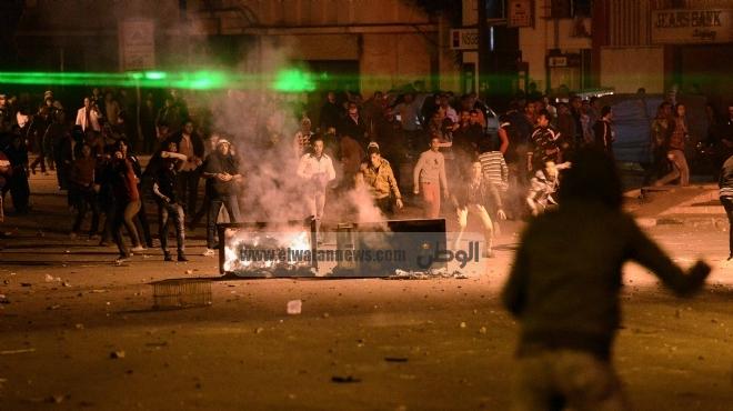 تصاعد الأدخنة السوداء وألسنة النيران في اشتباكات سيدي جابر بالإسكندرية