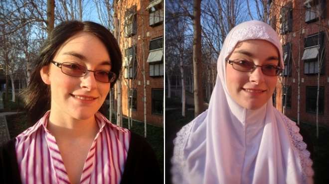  عشرات النساء غير المسلمات يرتدين الحجاب 