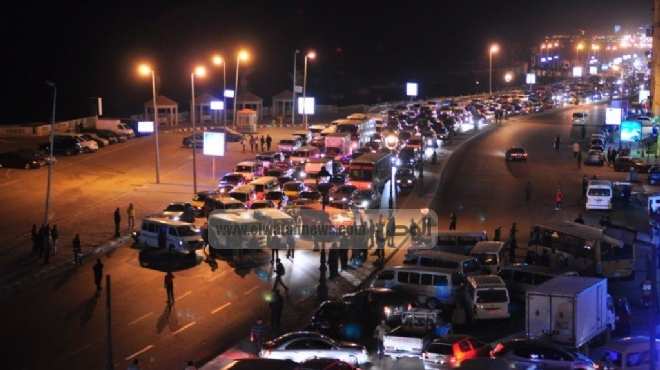 تكدس مروري بالإسكندرية بسبب إضراب سائقي الميكروباص