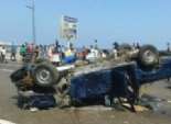  إصابة نقيب شرطة و7 جنود في حادث انقلاب سيارة بطريق شرم الشيخ الدولي 