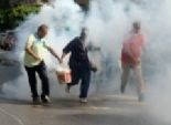  قوات الشرطة ببلطيم تطلق أعيرة نارية في الهواء لتفريق الخريجين المتظاهرين أمام مصنع الغاز 