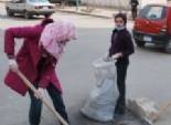 شباب الحرية والعدالة يقومون بتنظيف شارع البطل أحمد عبد العزيز