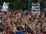  طلاب ألتراس أهلاوى ينظمون مسيرة بجامعة القاهرة للمطالبة بالقصاص لشهداء مذبحة بورسعيد