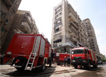 حريق هائل فى بنك أسفل شقة وزير الداخلية بالدقي