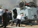 إصابة مجندين في انقلاب مدرعة للشرطة بوسط سيناء