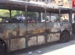 مجهولون يشعلون النار في أحد أتوبيسات النقل بموقف ميدان لبنان