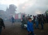 اشتعال النيران بسيارة نقل وميكروباص وملاكي في ميدان المطرية