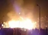 مجهولون يشعلون النيران في محطة وقود بطوخ في القليوبية