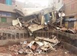 انهيار منزل بالقرب من ميدان الساعة في دمنهور 