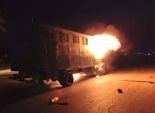 عاجل بالصور| الإخوان يشعلون سيارة أمن مركزي في مدينة نصر
