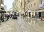 غرق شوارع الجمهورية بالمحلة بسبب كسر مواسير الصرف والمياه