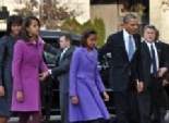 أوباما وأفراد أسرته يغادرون كنيسة سان جورج قبل أداء اليمين